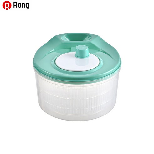 Rong 주방 채소 탈수기 과일 샐러드 도구 만들기 채소 도구 탈수집 대야 과일 탈수기 손으로 물 탈수기 탈수기 탈수기, 하나, 녹색