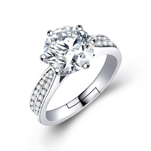 TeeFly 여성 시뮬레이션 다이아몬드 링 조절 가능한 오픈 손가락 결혼 제안서 여자 친구와 아내를위한 열린 반지 선물