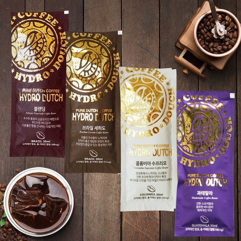 하이드로 더치커피 콜드브루 블세수과 4가지맛 (30ml x 20팩) 총 80팩 혼합세트, 1개