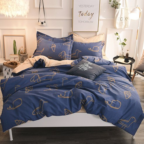 GoGold 침구 - 두 꺼 운 보온 순면 마모 침구 4 종 세트 1.2m / 1.5m / 1.8m, SKU-03