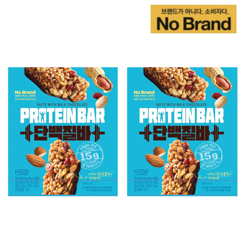 노브랜드 단백질바 3입(50g*3) x 2Box, 2개 노브랜드에너지바 노브랜드 단백질바 3입(50g*3) x 2Box, 2개 노브랜드에너지바