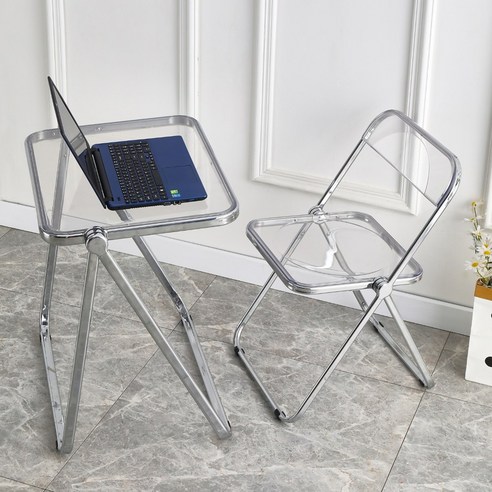 BMKC 플리아체어 아크릴 투명 접이식 디자인 인테리어 의자