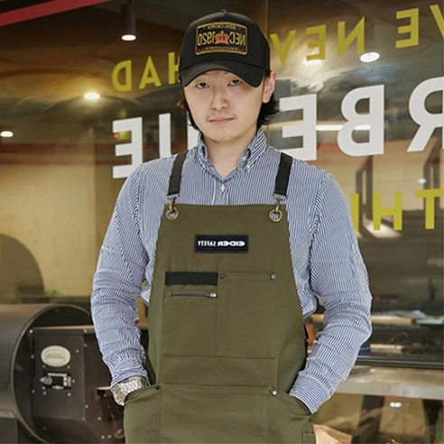 미용실 바버샵 캔버스 남자앞치마 농사 네일샵 매장 주방 원데이클래스 작업실 목공, 1개