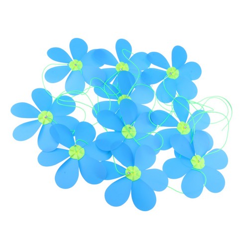 10m Fordable 꽃 풍차 문자열 Whirligig 휠 잔디 마당 장식, 블루, 플라스틱