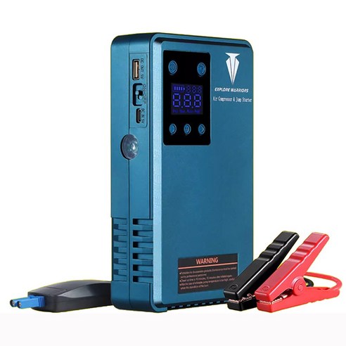 4in1 자동차 휴대용 무선 점프스타터 12V 공기주입기 보조배터리, 8000mAh, 1세트