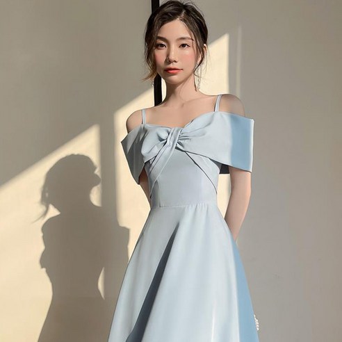 라이톰 블루이쉬 들러리 이브닝 드레스