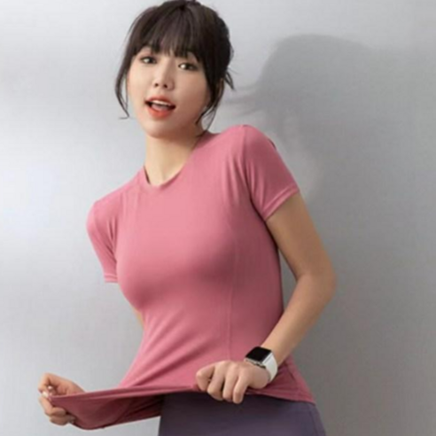 빌리즈빈 여름 여성 요가 반팔 티셔츠 요가복 필라테스 트레이닝 상의 B15