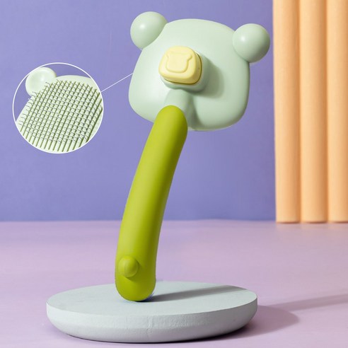 반려동물 원터치 브러쉬 반려동물 털 제거 브러쉬, green