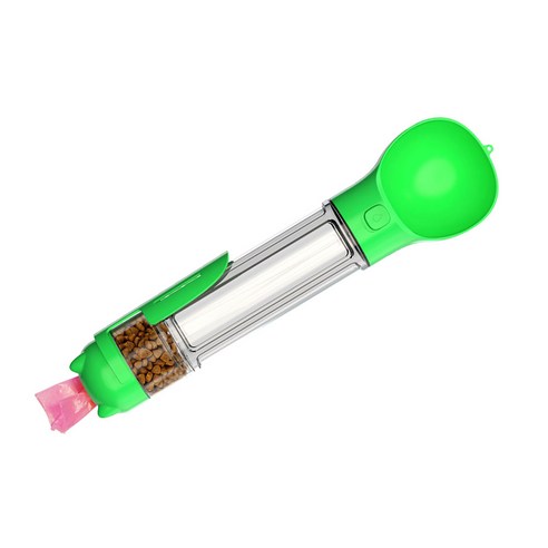 Jeremytown 다목적 포터블 트래블 펫 워터 컵 + 파우치 + 그래너리 캔 강아지용 물병 500ml, 1개, Green