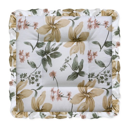 자연의 아름다움과 편안함을 간직한 데코벨 네추럴 린넨 목련 레이스 방석