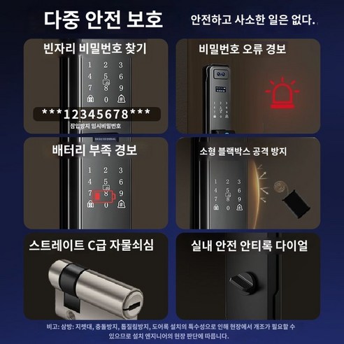 얼굴인식 스마트도어락 도어 전자동지문잠금 도어락, ✅✅✅✅✅✅✅✅✅반자동 지문 잠금장치✅✅✅✅✅✅✅✅✅✅