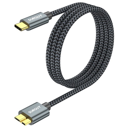 SUNGUY USB C타입 to 마이크로B 외장하드 케이블 10Gbps, 1개, 그레이, 1m