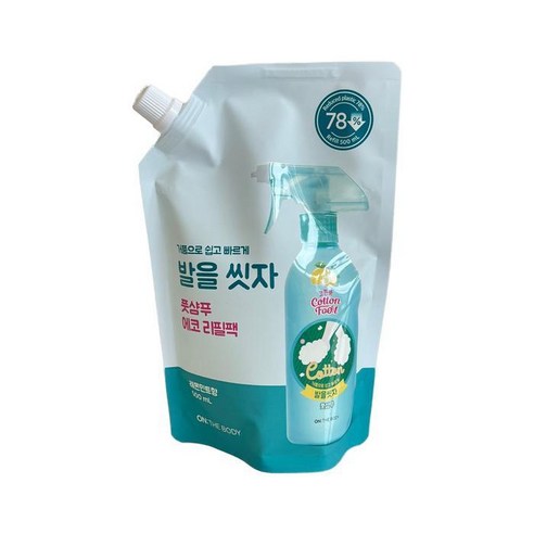 온더바디 코튼 풋 발을씻자 풋샴푸 레몬민트향 500ml(리필) / win, 단일