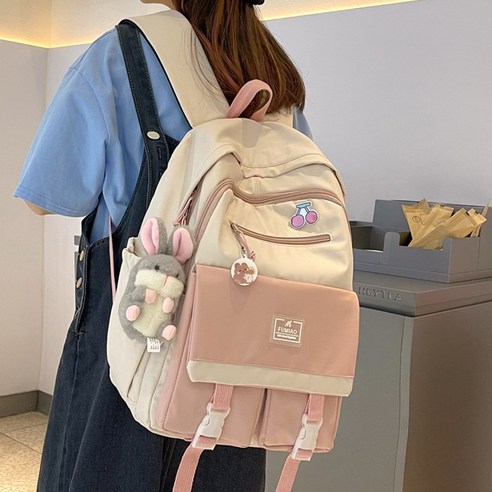 Fashion Backpack DFMEI 패셔너블한 대용량 백팩 여성 대비 색상 높은 배낭