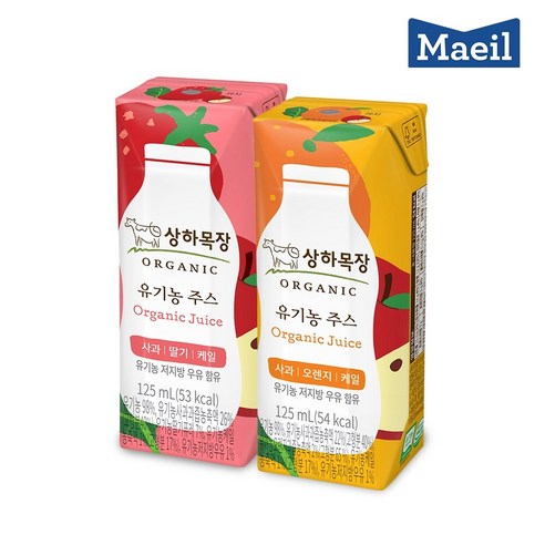 상하목장 유기농 주스, 사과오렌지케일24팩+사과딸기케일24팩, 1개, 125ml