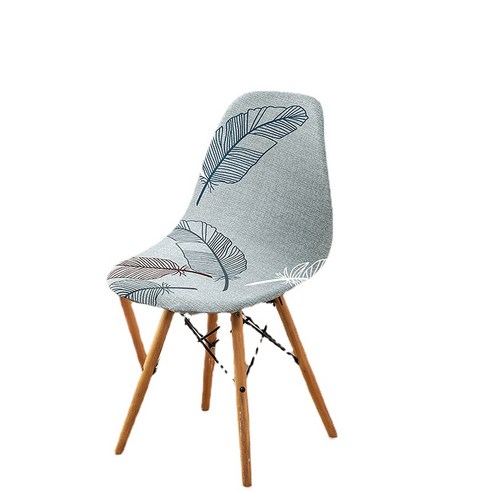 Elastic 의자 커버 Eames 의자 커버 북유럽 쉘 의자 커버 간단한 현대 식당 의자 커버, 깃털 녹색, 伊姆斯椅套常规款