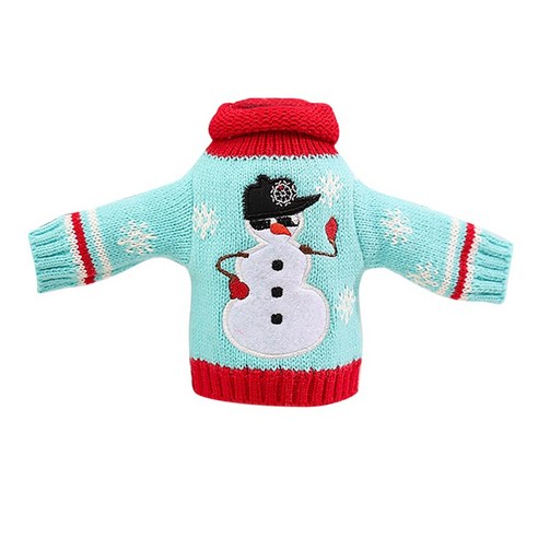 Retemporel 1 pcs 크리스마스 와인 병 커버 휴일 파티에 대 한 재사용 가능한 옷 스웨터 홈 인테리어 눈사람, 그림과 같이 - 눈사람