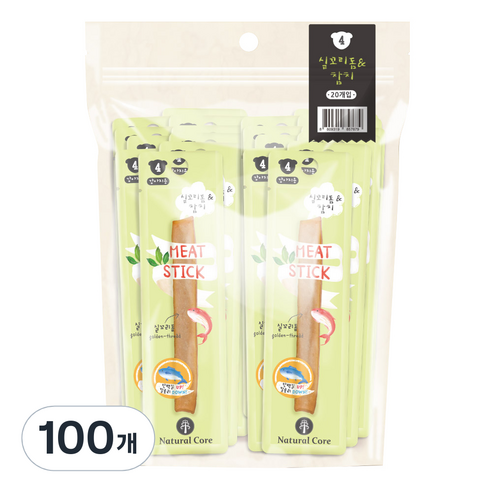 내추럴코어 강아지 미트스틱, 혼합맛(실꼬리돔/참치), 100개