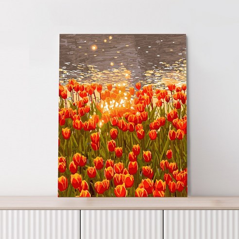 플레이어바웃 DIY 노을빛 튤립 명화그리기 유화 그림 40 x 50, 노을빛 튤립 (GX43939), 1개