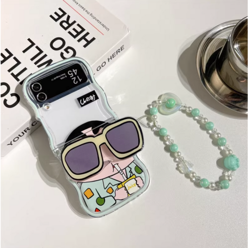 짱구와 선글라스가 만나는 사랑스럽고 보호적인 Z 플립 케이스