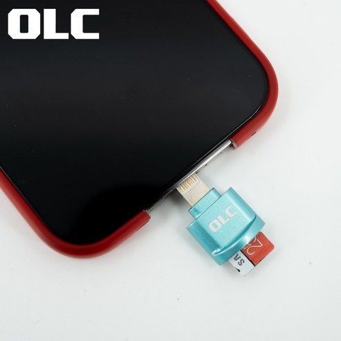 OLC CR-1 마이크로 SD카드 리더기 애플 아이폰 갤럭시, 그레이, 아이폰 라이트닝용
