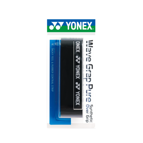 요넥스 오버그립 AC108WEX 10개 스파이럴 그립 배드민턴 테니스, 블랙