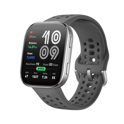 어메이즈핏 스마트워치 BIP 6, GPS + 블루투스, 46.3mm, 차콜