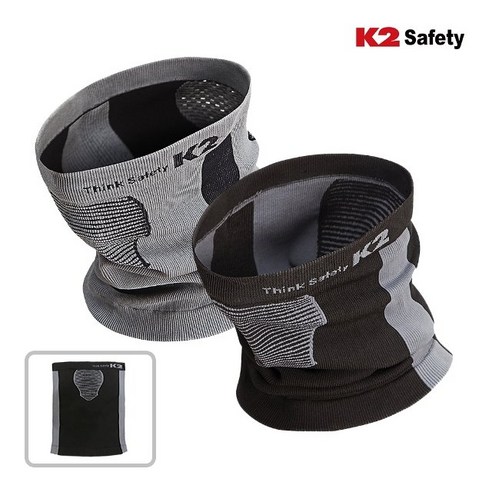 K2 Safety 소프트넥워머 1+1 2SET 겨울 넥게이터 방한용품 멀티스카프 목보호대 목보호 워머 넥워머, 블랙:블랙