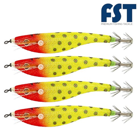 피싱템 한치 삼봉에기 갑오징어에기 FST 블랙타이거스퀴드트랩 ver.2, 1세트, 9g, (03) 레드헤드옐로