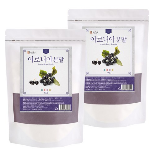 건강중심 국내산 아로니아 분말 500g, 2개