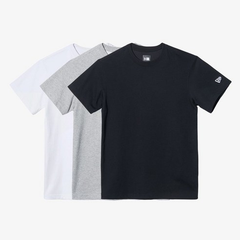 뉴에라 공식스토어 뉴에라 남여공용 기본 에센셜 반팔 티셔츠 3팩 멀티 13511136