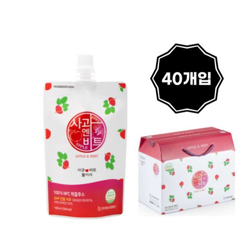 연두팜 사과엔비트즙 40p, 4L, 1개