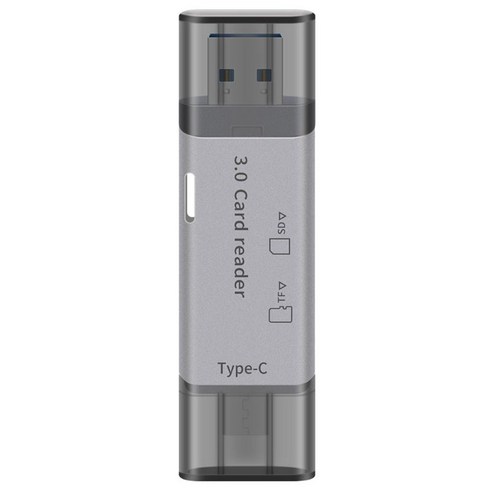 USB 3.0 유형 C SD TF 마이크로 카드 리더기 PC 노트북 휴대 전화 용 OTG 어댑터, 회색