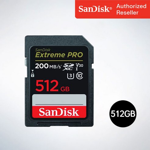 샌디스크 SD메모리카드 SDXC Extreme Pro 익스트림 프로 UHS-I SDXXD 512GB는 대용량 저장 공간과 빠른 전송 속도로 효율적인 파일 이동이 가능하며, 안정적인 성능과 내구성 및 방수 기능을 갖춘 제품입니다.