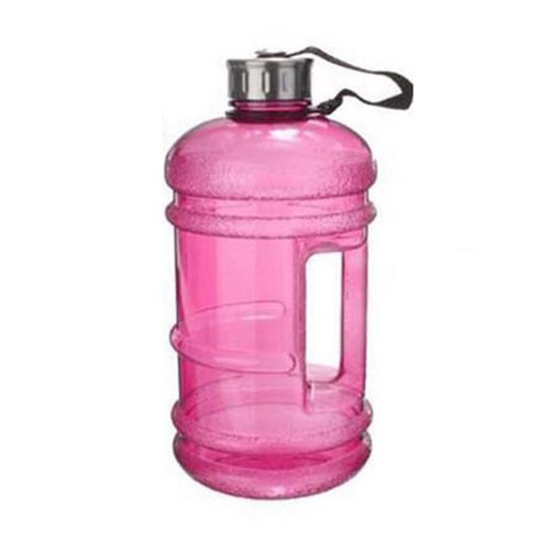 2.2L 대용량 다기능 아령 모양 물병 휴대용 스포츠 체육관 피트니스 푸시 캡 물 주전자 핸들 2020, 분홍색