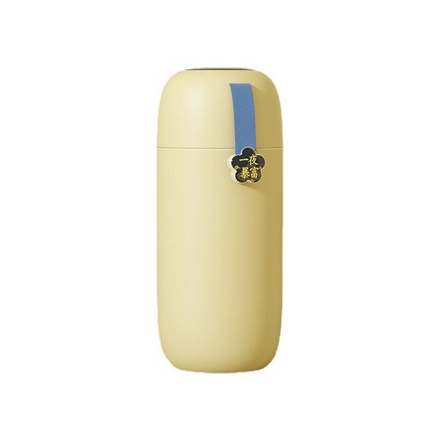 스마트텀블러 온도표시 텀블러 마카롱 보온보냉 텀블러, 노란색, 350ml