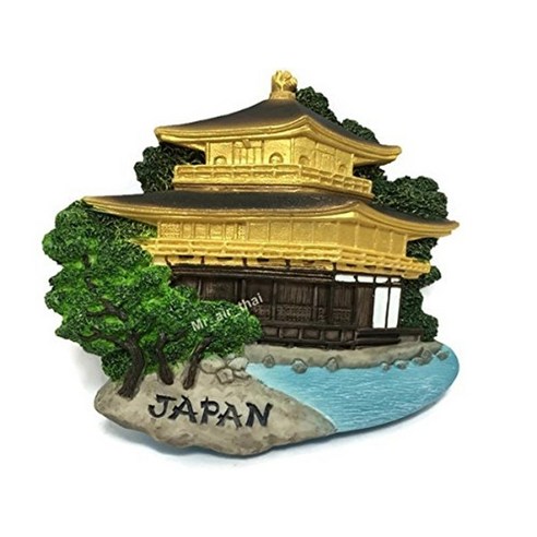 kinkaku-ji Temple (the gold pavilion) - kyoto Japan 기념품 수집 3d 냉장고 자석 손으로 만든 수지 - Japan 자석 괌 속초 기념품