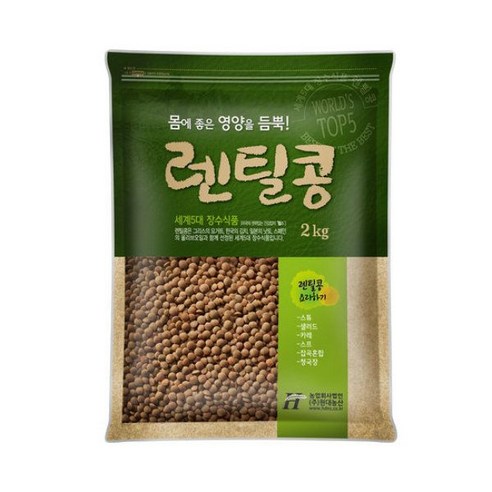 현대농산 갈색 렌틸콩 4kg (2kgx2봉) 렌즈콩, 1개