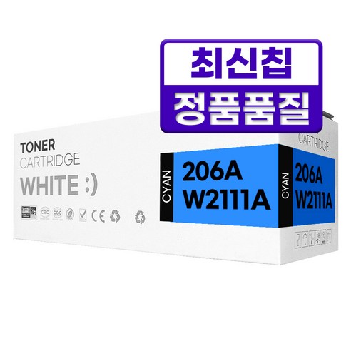 HP 206A 토너 MFP M255nw M255dw M282nw M283fdn M283fdw 호환, 1개, W2111A 파랑