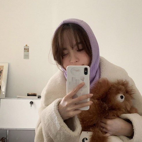 따뜻해겨울까지 투버튼 단추 니트 바라클라바