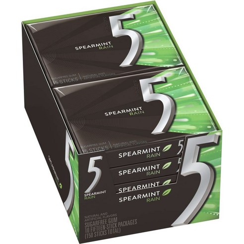 5껌 무설탕 껌 스피어민트 레인 무지방, 스피어민트 레인 (Spearmint Rain), 150개입, 2.7g