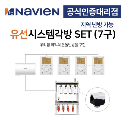 [경동나비엔] 보일러 유선 각방시스템 분배기 7구세트 제어기 구동기 온도조절기, 7구 + IOT온도조절기세트