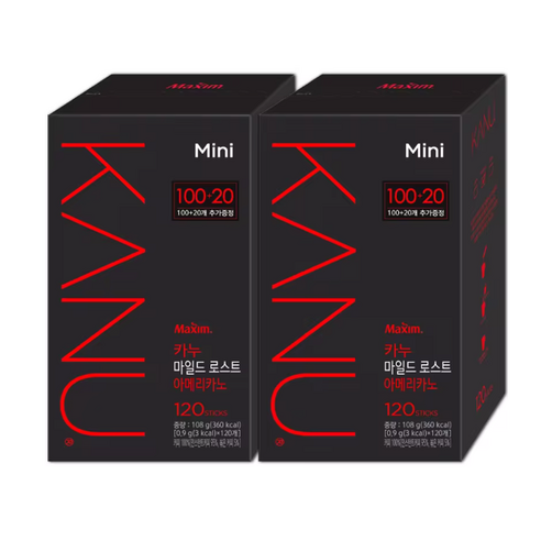 맥심 카누 마일드 로스트 아메리카노, 900mg, 120개입, 2개