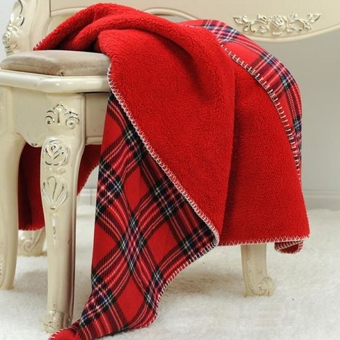겨울 따뜻한 격자 무늬 침대 소파 담요 빈티지 양 벨, 01 폴란드