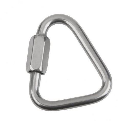 6-12pack 삼각형 모양 등산 등반 장비 Carabiner 12KN, 은, 스테인레스 스틸