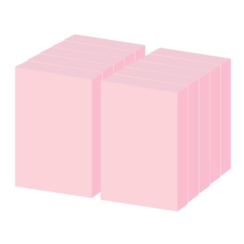 요랜드 파스텔 점착메모지 50 x 76mm 직사각형, 핑크, 10개입
