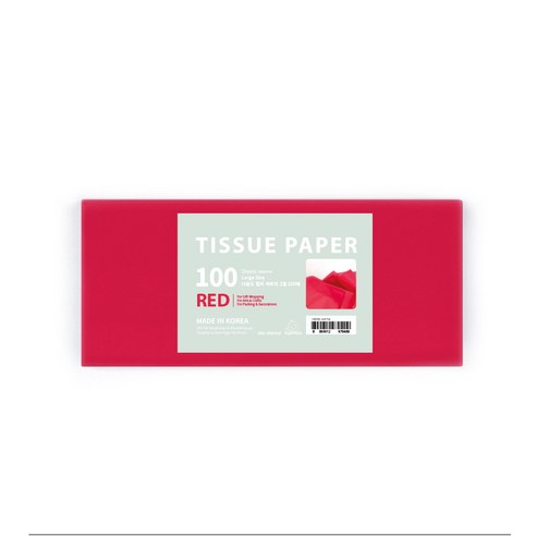PaperPhant 다용도 Color 색화지 2절 (Tissue Paper), 레드, 100개