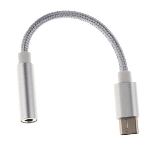 유형 C ~ 3.5mm 헤드폰 잭 어댑터 USB C 3.1 남성 ~ 3.5mm 여성 오디오 케이블 플러그 앤 플러그 쉽게 블랙 + 실버, 설명, 설명