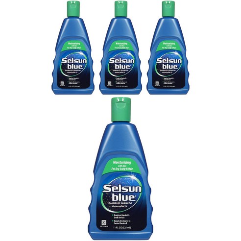 셀선블루 비듬 샴푸 모이스처라이징 알로에 함유, 325ml, 4개