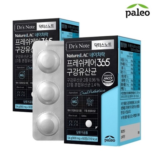 팔레오 닥터스노트 구강유산균 (900mg x 60정) 4개, 상세페이지참조